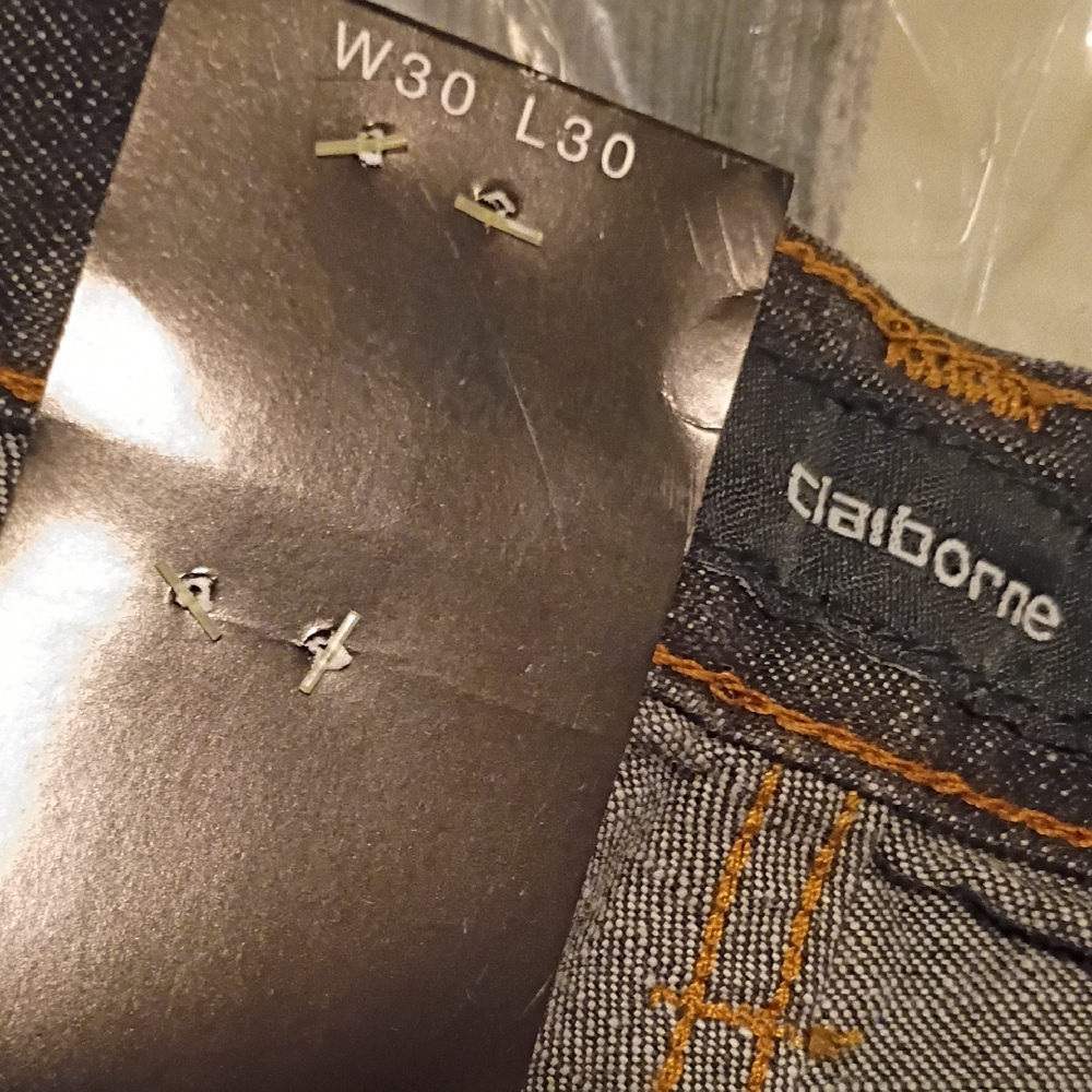 Y2K Men's Jeans 30x30 Relaxed Dark Rinse Straight  Claiborne Essentials NWT - Picture 6 of 8